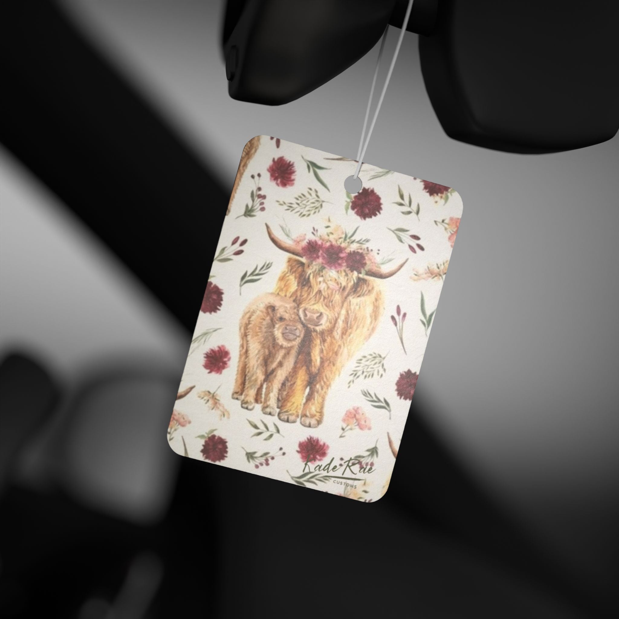 Boho Highland Cow Car Air Freshener