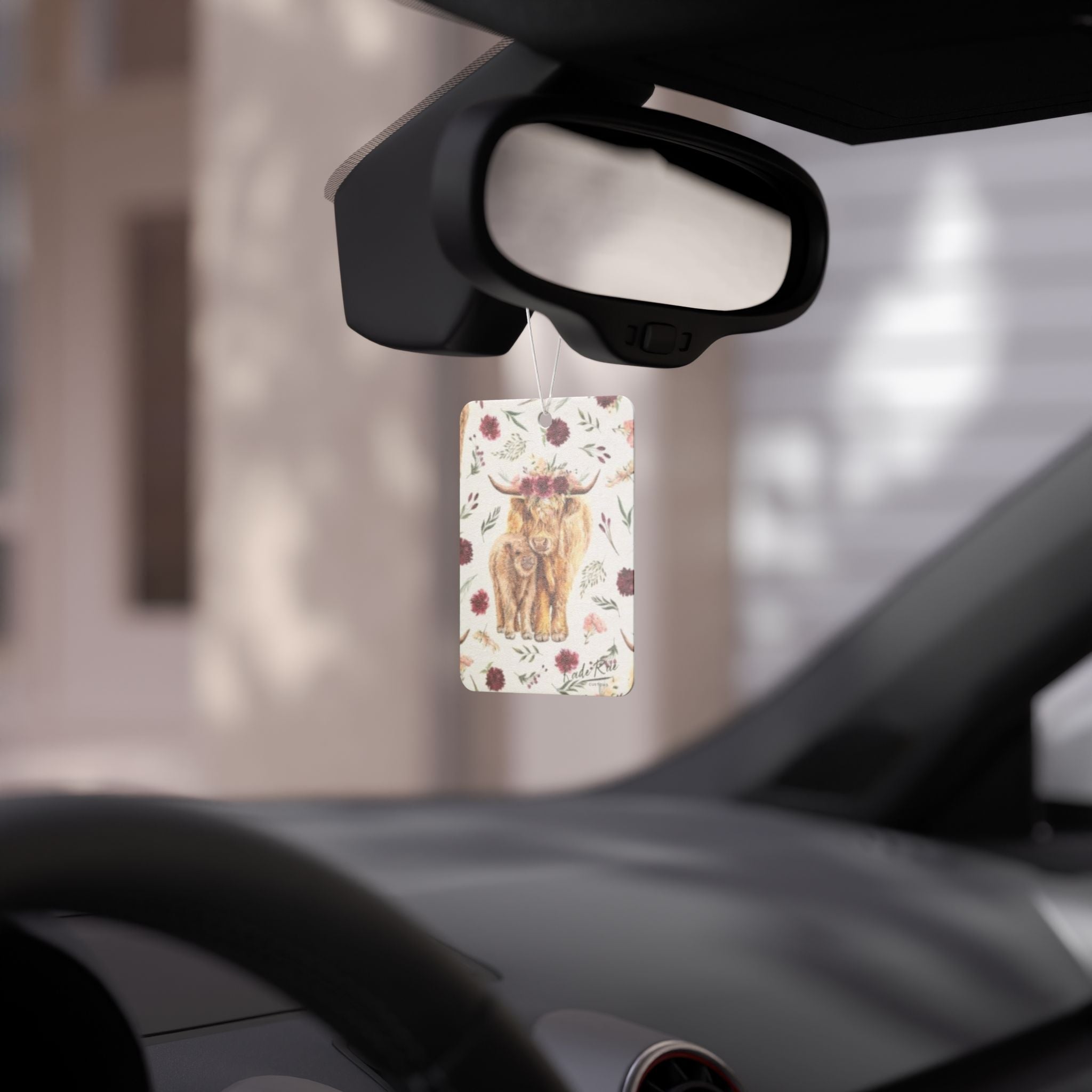 Boho Highland Cow Car Air Freshener