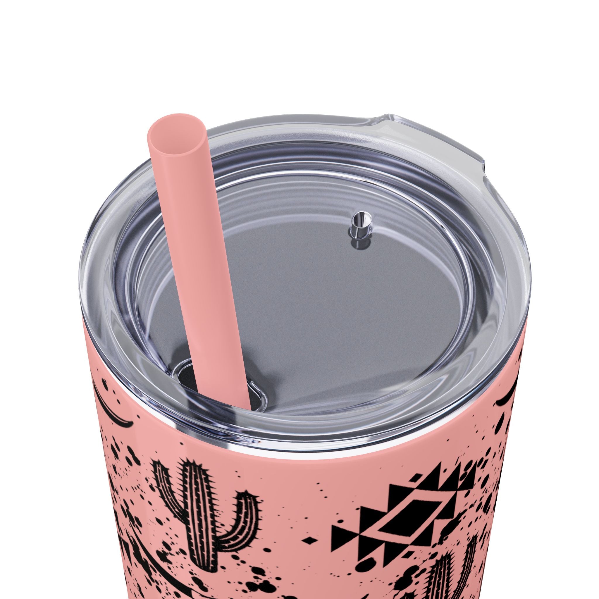 Western Boho Skinny Tumbler with Straw, 20oz