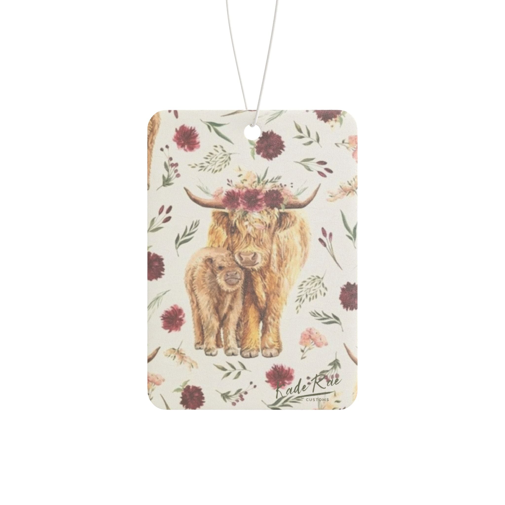 Boho Highland Cow Car Air Freshener